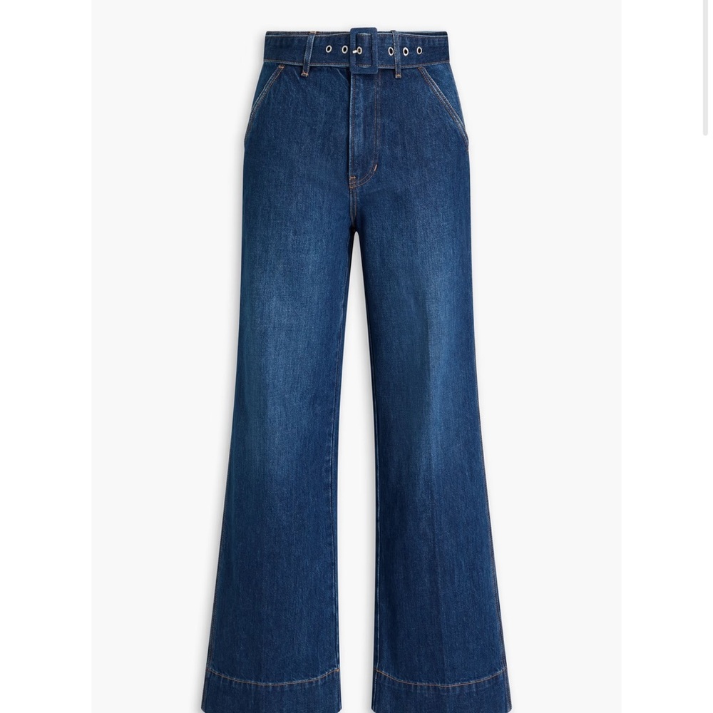 Veronica Beard Taylor Wide Leg Relaxed Jeans